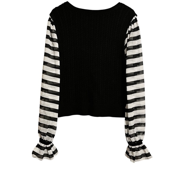 Maeve Anthropologie Cable Knit Sheer Sleeve Top Blouse Women’s 2XL - Picture 4 of 10